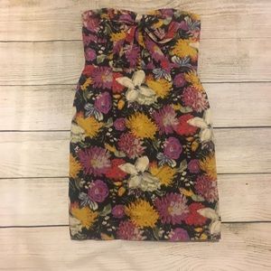 Anthropologie Floral Strapless Cocktail Dr…